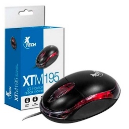 MOUSE XTECH XTM-195 OPTICO USB 3 BOTONES 1000DPI