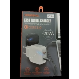 CARGADOR FAST TRAVEL PUERTO USB Y TIPO C