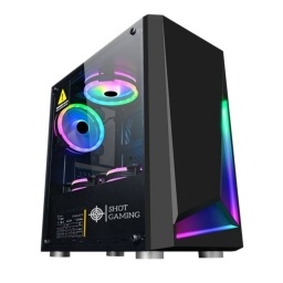 GABINETE SHOT GAMING GAMER SUP-8192 RGB - CRISTAL