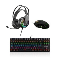 COMBO SHOT GAMING TECLADO MECANICO 919 + MOUSE SHOT-M799 + AURICULAR SHOT-GT68