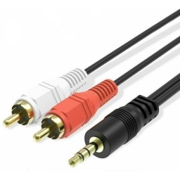 CABLE AUDIO PLUG SPICA JACK 3.5MM A 2 RCA MACHO 1.5 MTS  METROS