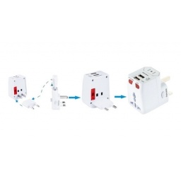 ADAPTADOR UNIVERSAL PARA VIAJE CON 2 USB TQ-6291