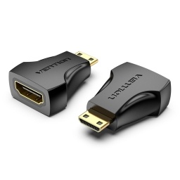 ADAPTADOR MINI HDMI MACHO A HDMI HEMBRA NEGRO VENTION