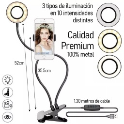 ARO DE LUZ + SOPORTE PARA CELULAR T00300