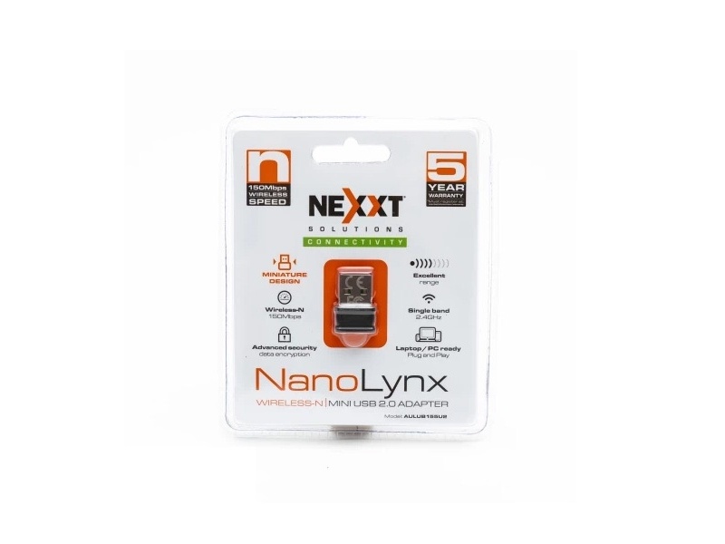 NEXXT LYNXNANO ADAPTER WIRELESS 150 USB AULUB155U Adaptador Inalmbrico N USB 2.0