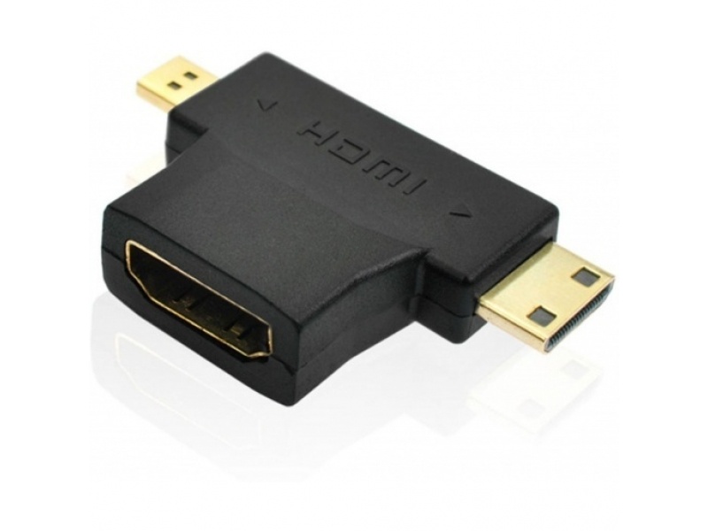 ADAPTADOR HDMI HEMBRA A MICRO-HDMI M Y MINI-HD M