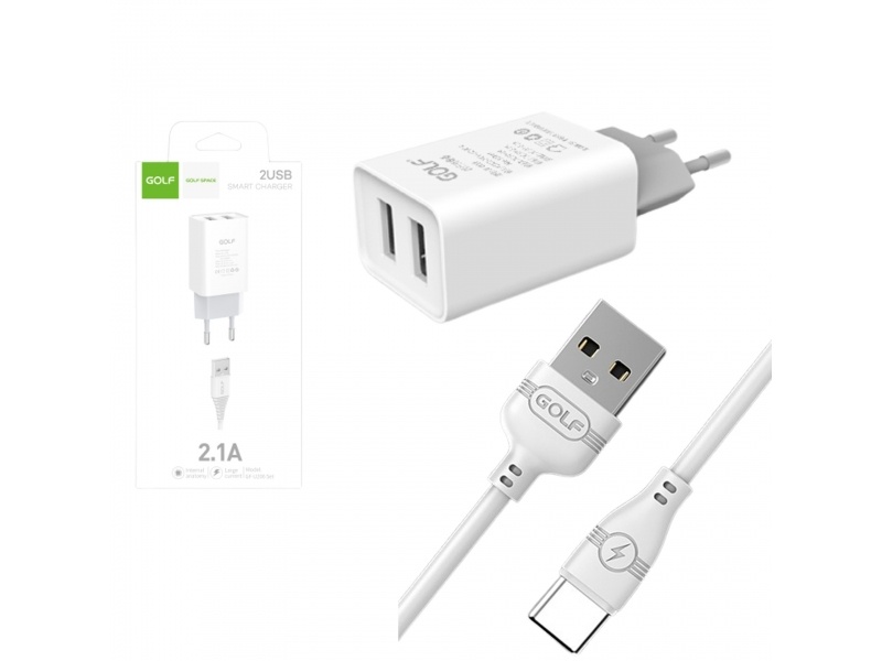 ADAPTADOR GOLF 2 PUERTO USB SMART CHARGER GF-U206