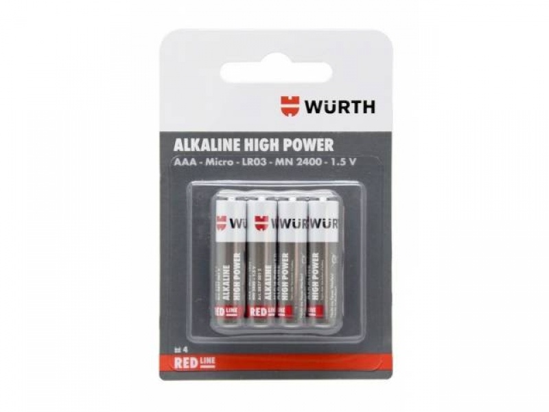 PILAS ALCALINAS  AAA WURTH REDLINE LR3 XUNIDAD