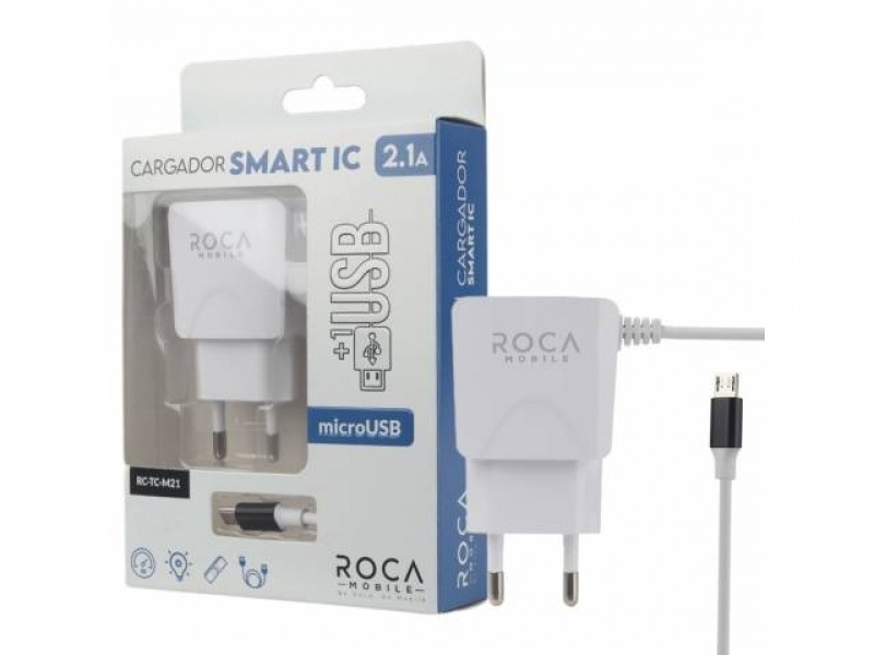 CARGADOR INTELIGENTE ROCA 2.1A 1 USB MICRO USB