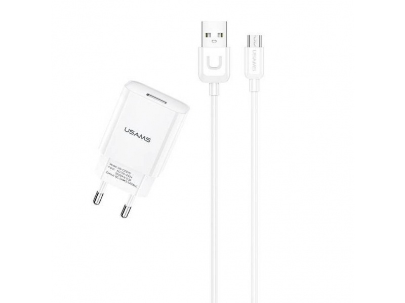 CARGADOR USAMS US-T21 CARGADOR USB 1USB CABLE MICROUSB