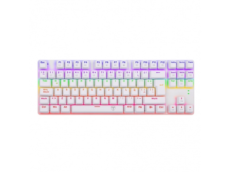 TECLADO MECANICO TKL T-DAGGER TGK313W BORA RAINBOW BLANCO