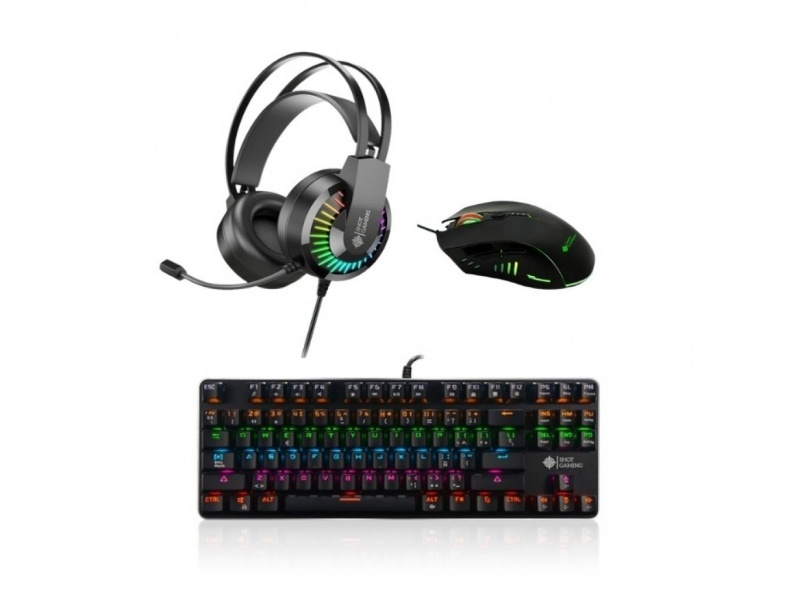 COMBO SHOT GAMING TECLADO MECANICO 919 + MOUSE SHOT-M799 + AURICULAR SHOT-GT68