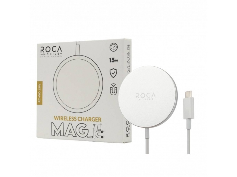 CARGADOR INALAMBRICO MAGNETICO ALUMINIO ROCA 15W