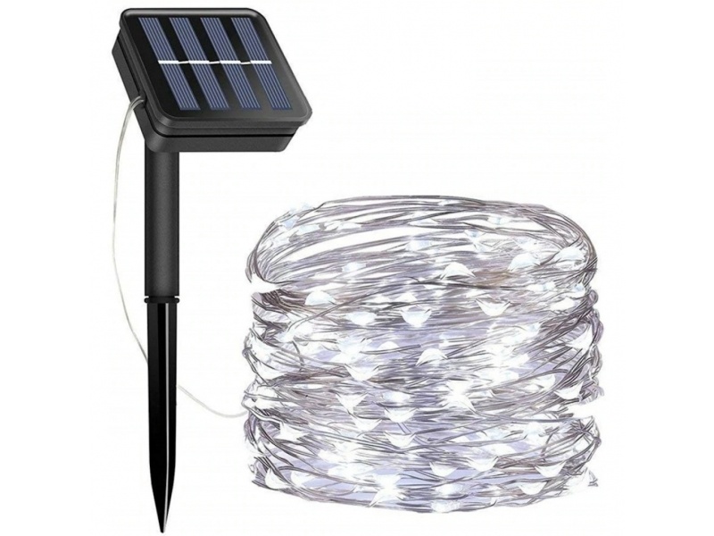 GUIRNALDA SOLAR DE 10MTS 100 LUCES LED CON SENSOR DE OSCURIDAD