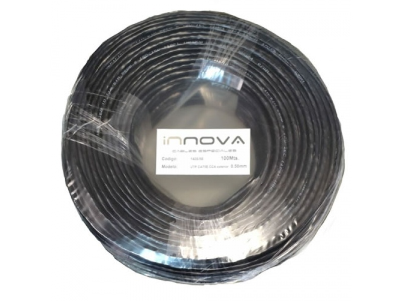 CABLE UTP CAT 5E EXTERIOR  NEGRO  CCA  100 MTS    14085E INNOVA