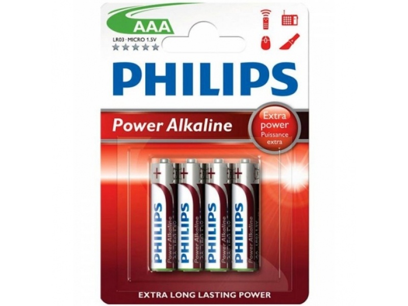 PILAS ALCALINAS PHILIPS BLISTER PACK X4 AAA 1.5V