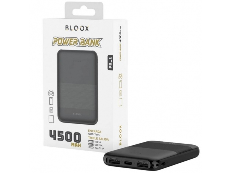 POWER BANK BLOOX PB_M1 4.500MAH  TIPO C + USB*2