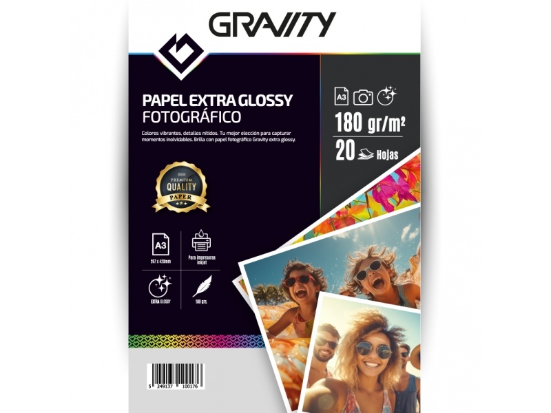 PAPEL FOTO A4 180GRS HIGH GLOSSY 20 HOJAS