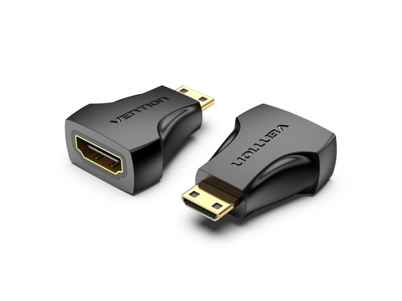 ADAPTADOR MINI HDMI MACHO A HDMI HEMBRA NEGRO VENTION