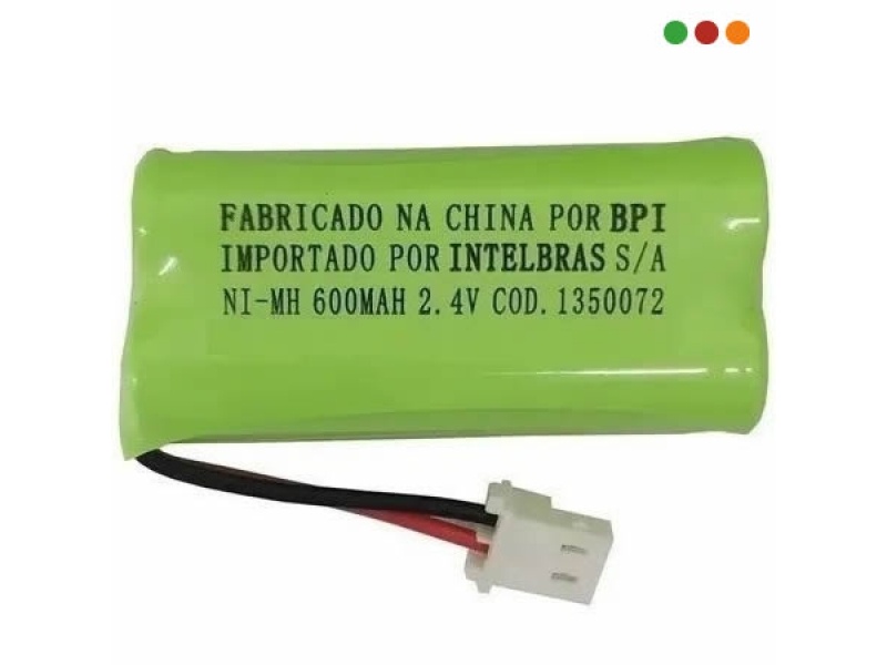 BATERIA PILA PARA TELEFONO INALAMBRICO RECARGABLE 2,4V 600MA INTELBRAS 505215